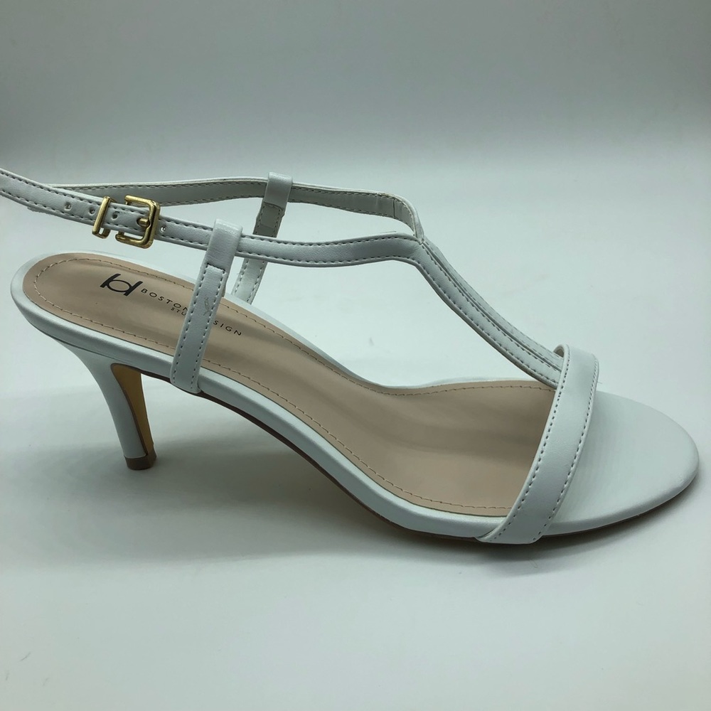 Boston Design studio white strappy heel